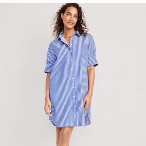 SOLD OUT FAST! Old Navy Plus Blue & White Stripe Button Down Shirt Dress 3X $45